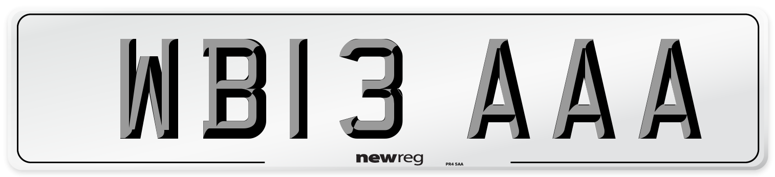 WB13 AAA Number Plate from New Reg